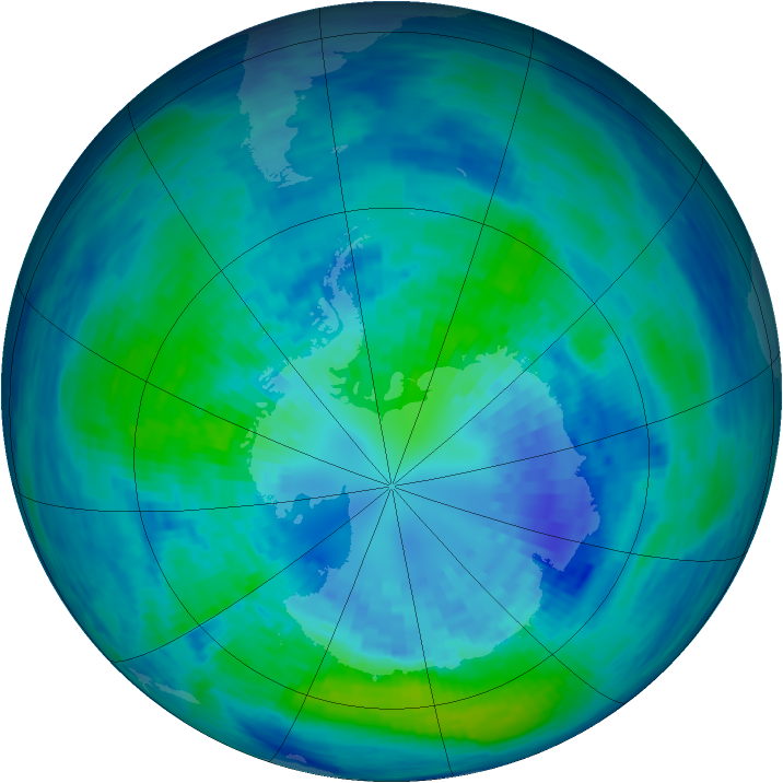 Antarctic ozone map for 03 April 1994